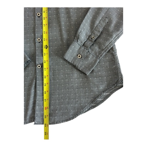 John Varvatos Luxe Men's Plaid Long Sleeve Button Down Shirt Cotton Gray Size M - Picture 3 of 8